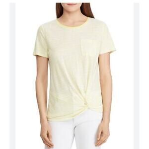 Lauren Ralph Lauren Short Sleeve Twist Bottom Striped Tshirt Size 1X